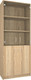 Миниатюра изображения товара Стеллаж МДК СЛШ5 широкий с 2 дверьми и стеклом 780x386x2000 (дуб сонома)