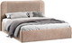 Миниатюра изображения товара Двуспальная кровать ТриЯ Тиффани Тип 1 c ПМ и заглушиной 160x200 (микровелюр Wellmart Dark Beige)