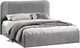 Миниатюра изображения товара Двуспальная кровать ТриЯ Тиффани Тип 1 c ПМ и заглушиной 160x200 (микровелюр Wellmart Silver)