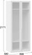 Миниатюра изображения товара Шкаф-пенал ТриЯ Порто СМ-393.07.009 с 2 дверями со стеклом (белый жемчуг/стекло сатин белое)