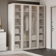 Миниатюра изображения товара Шкаф ТриЯ Порто СМ-393.07.114 с 4 стеклянными дверями (белый жемчуг/стекло сатин белое)