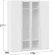 Миниатюра изображения товара Шкаф ТриЯ Порто СМ-393.07.116 с 2 глухими и 2 стеклянными дверями (белый жемчуг/стекло сатин белое)