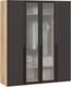 Миниатюра изображения товара Шкаф ТриЯ Порто СМ-393.07.116 с 2 глухими и 2 стеклянными дверями (яблоня беллуно/графит/стекло сатин черное)