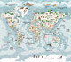 Миниатюра изображения товара Фотообои листовые Citydecor Детская Карта мира 341 (300x260см)