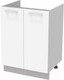 Миниатюра изображения товара Шкаф под мойку Интерлиния Компо НШ60м-2дв (белый платинум)