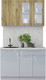 Миниатюра изображения товара Кухонный гарнитур Интерлиния Мила Пластик 1.2 Б (дуб эпоксид/туманный глянец/опал светлый)