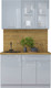 Миниатюра изображения товара Кухонный гарнитур Интерлиния Мила Пластик 1.2 Б (туманный глянец/туманный глянец/дуб бунратти)
