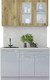 Миниатюра изображения товара Кухонный гарнитур Интерлиния Мила Пластик 1.3 Б (дуб эпоксид/туманный глянец/опал светлый)