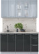 Миниатюра изображения товара Кухонный гарнитур Интерлиния Мила Пластик 1.5 Б (туманный глянец/антрацит/бискайская сосна)