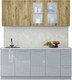 Миниатюра изображения товара Кухонный гарнитур Интерлиния Мила Пластик 1.9 Б (дуб эпоксид/туманный глянец/опал светлый)
