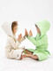 Миниатюра изображения товара Халат детский Amarobaby Waffle с капюшоном / AB-OD22-WAF2502/33-122  (молочный, р.122-128)