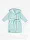 Миниатюра изображения товара Халат детский Amarobaby Waffle с капюшоном / AB-OD22-WAF2502/32-122  (мятный, р.122-128)