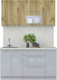 Миниатюра изображения товара Кухонный гарнитур Interline Мила Пластик 1.5 В (дуб эпоксид/туманный глянец/опал светлый)
