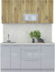 Миниатюра изображения товара Кухонный гарнитур Интерлиния Мила Пластик 1.6 В (дуб эпоксид/туманный глянец/опал светлый)
