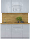 Миниатюра изображения товара Кухонный гарнитур Интерлиния Мила Пластик 1.6 В (туманный глянец/туманный глянец/дуб бунратти)