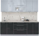 Миниатюра изображения товара Кухонный гарнитур Интерлиния Мила Пластик 2.3 В (туманный глянец/антрацит/бискайская сосна)