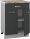 Миниатюра изображения товара Шкаф-стол кухонный Кортекс-мебель Корнелия Лира НШ60р1ш (антрацит/мадрид)
