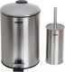 Миниатюра изображения товара Мусорное ведро Orion Home 770070 с ершиком (7л, серебристый)