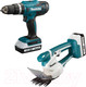 Миниатюра изображения товара Профессиональная дрель-шуруповерт Makita HP488D + Кусторез UM110D / DK18B56Y