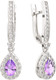 Миниатюра изображения товара Серьги из серебра ZORKA 03S6042.ZZ (с аметистами и фианитами)