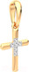 Миниатюра изображения товара Крестик из розового золота ZORKA 440469.14K.R.REL (с фианитами)