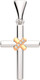Миниатюра изображения товара Крестик из серебра ZORKA 04D0008.G14K (с золотой вставкой и бриллиантом)