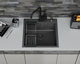 Миниатюра изображения товара Мойка кухонная D&K DKS505006 (графит, с сифоном, корзиной, дозатором)