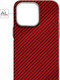 Миниатюра изображения товара Чехол-накладка Luxo Карбоновые полосы J163 для iPhone 15 Pro (красный)