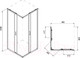 Миниатюра изображения товара Душевой уголок IVA 90x90x200 / E4SX90C (прозрачное стекло)