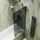 Стеклянная шторка для ванны MaybahGlass MGV-660-6 (графитовое матовое стекло/черный) — фото 6