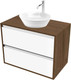 Миниатюра изображения товара Тумба под умывальник ЗОВ Парма 80 / P80LA0MWMC1A-LDSPA (аттик/аттик/белый матовый/алюминий)