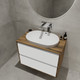 Миниатюра изображения товара Тумба под умывальник ЗОВ Парма 80 / P80LA0MWMC1A-LDSPA (аттик/аттик/белый матовый/алюминий)