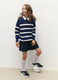 Миниатюра изображения товара Джемпер детский Amarobaby Strip / AB-OD24-S26/20-140 (синий, р.140)