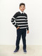 Миниатюра изображения товара Джемпер детский Amarobaby Strip / AB-OD24-S26/09-152 (черный, р.152)