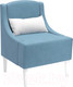 Миниатюра изображения товара Кресло мягкое Monofix Лотти (велюр/серый/голубой №22)
