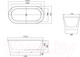 Миниатюра изображения товара Ванна акриловая Grossman GR-27021MB Forta 170x75