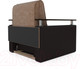 Миниатюра изображения товара Кресло-кровать Mebel-Ars Шарк (кордрой бежевый/экокожа коричневый)