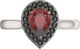 Миниатюра изображения товара Кольцо из серебра ZORKA 02S5049 (р.17, с гранатом и наношпинелями)