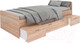 Миниатюра изображения товара Односпальная кровать Dipriz Borо 90x200 / Д.80070.2 (сонома)