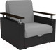Миниатюра изображения товара Кресло-кровать Mebel-Ars Шарк (рогожка серый/экокожа черный)