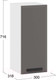 Миниатюра изображения товара Шкаф навесной для кухни ТриЯ Тиана 1В3 (белый/асфальт супермат)