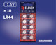 Миниатюра изображения товара Комплект батареек Eleven LR44 алкалиновые ВС10 (2x10шт)