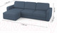 Миниатюра изображения товара Диван угловой Mio Tesoro Aurora левый (Velutto 48 синий denim)