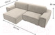 Миниатюра изображения товара Диван угловой Лига Диванов Лига-029 левый / 121917L (микровельвет бежевый)