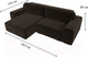 Миниатюра изображения товара Диван угловой Лига Диванов Лига-029 левый / 121919L (микровельвет коричневый)