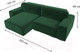 Миниатюра изображения товара Диван угловой Лига Диванов Лига-029 левый / 121926L (велюр зеленый)