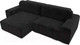 Миниатюра изображения товара Диван угловой Лига Диванов Лига-029 левый / 121929L (велюр черный)