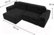 Миниатюра изображения товара Диван угловой Лига Диванов Лига-029 левый / 121929L (велюр черный)