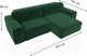 Миниатюра изображения товара Диван угловой Лига Диванов Лига-029 правый / 121926 (велюр зеленый)