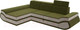Миниатюра изображения товара Диван угловой Лига Диванов Лига-032 левый / 121653L (микровельвет, зеленый/бежевый)